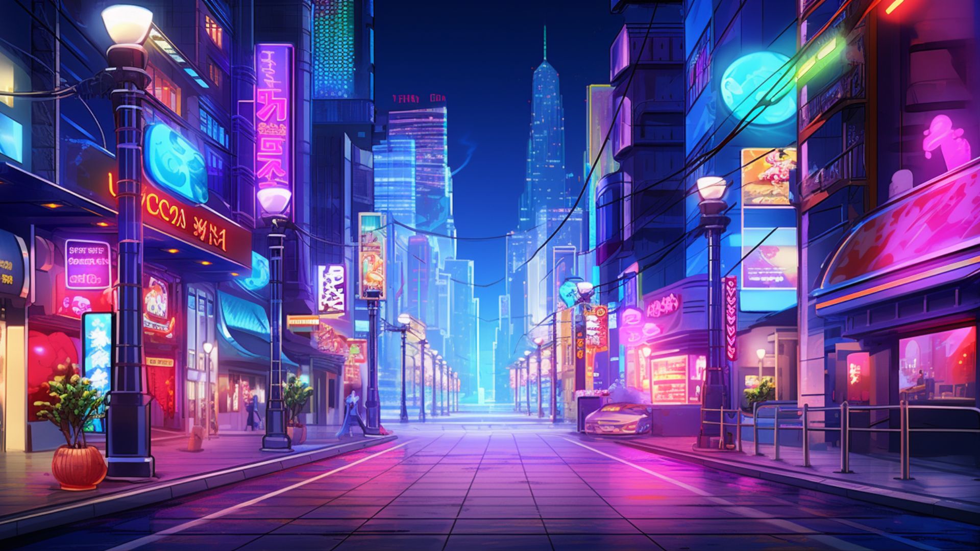 街並み5|ネオン輝く夜の繁華街