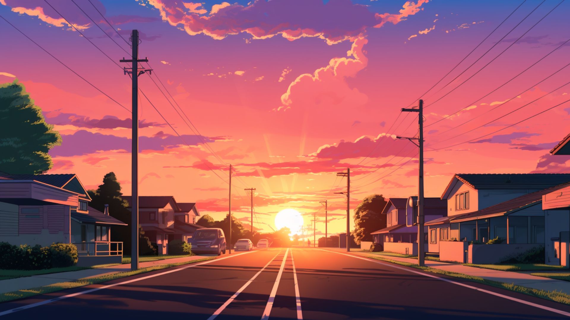 街並み6|夕焼けの住宅街